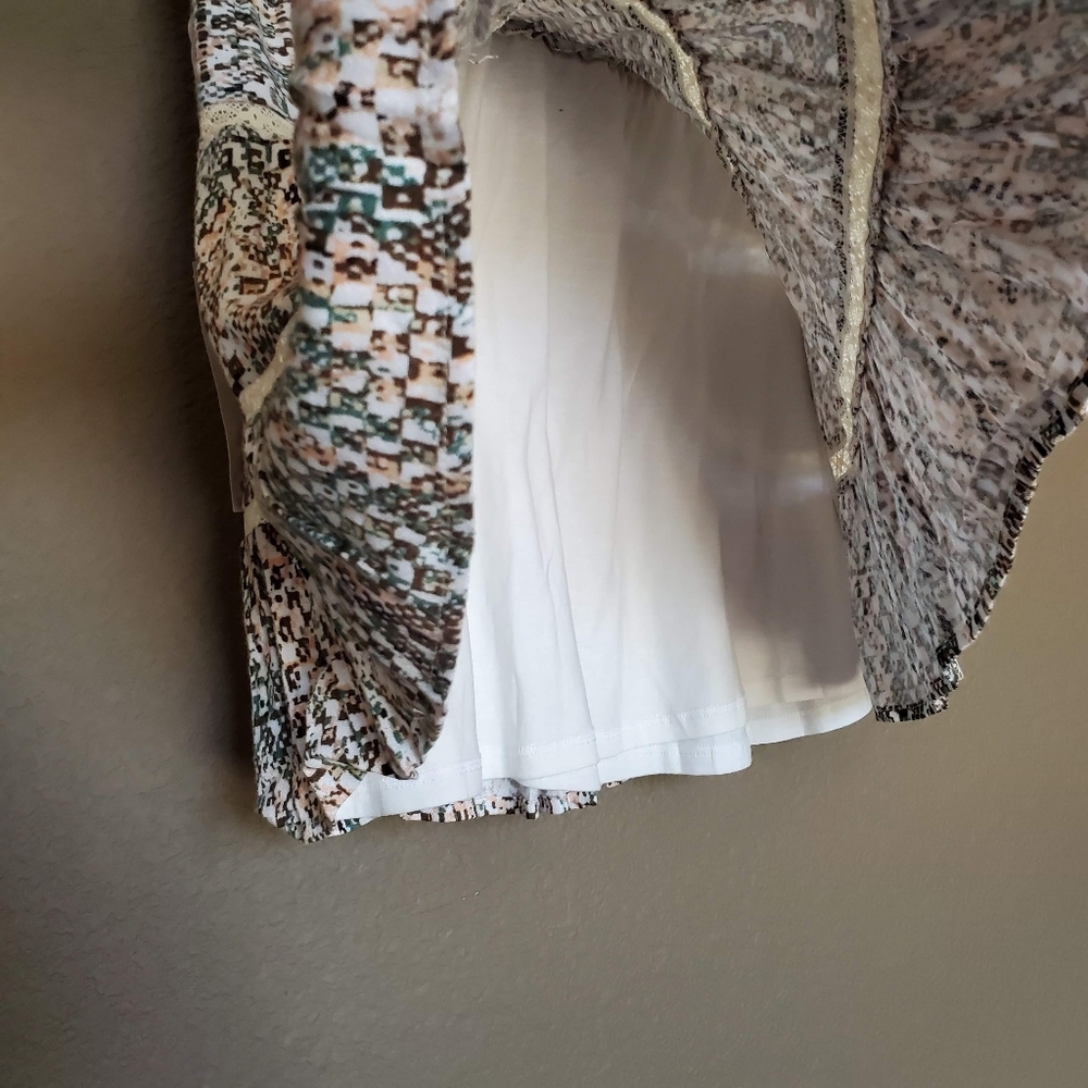 Ella Moss Lace Detail Floral Elastic Rufe Skirt Small New - Picture 3 of 7